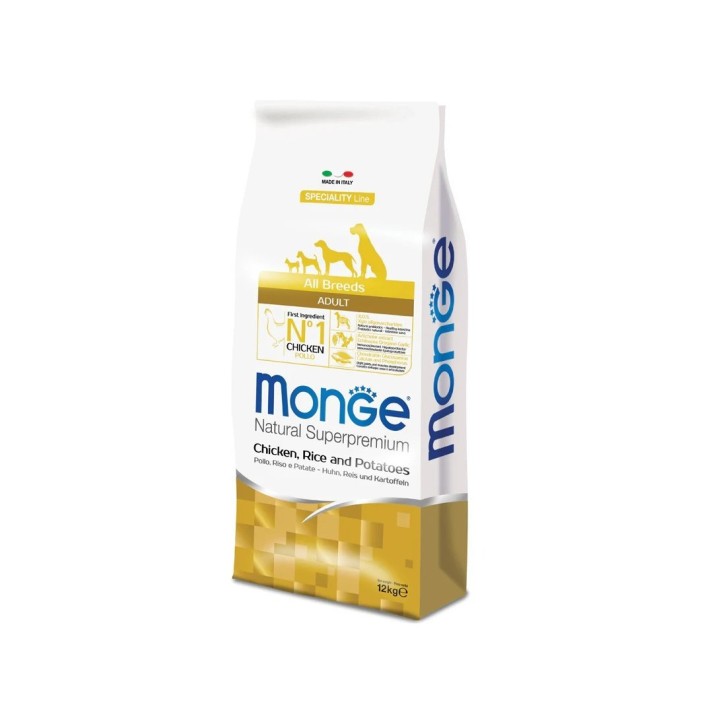 Monge Natural Superpremium All Breeds Adult Monoprotein Pollo con Riso e Patate kg 12