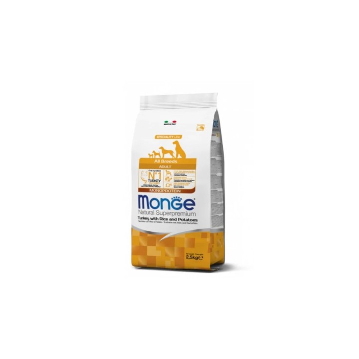 Monge Natural Superpremium All Breeds Adult Monoprotein Tacchino con Riso e Patate kg 12