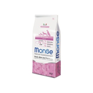 Monge Natural Superpremium All Breeds Adult Monoprotein Maiale con Riso e Patate kg 12