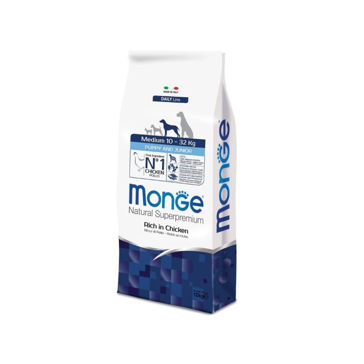 Monge Natural Superpremium Medium Puppy & Junior Ricco di Pollo kg 12