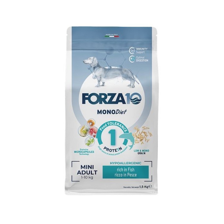 Forza10 MonoDiet Mini Adult Low Grain Hypoallergenic Pesce kg 1,5