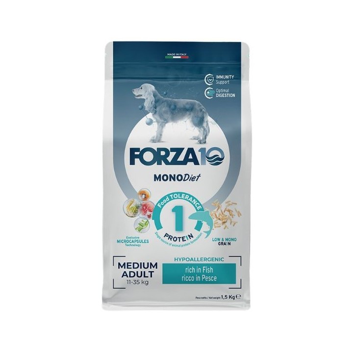 Forza10 MonoDiet Medium Adult Low Grain Hypoallergenic Pesce kg 1,5