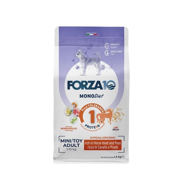 Forza10 Mini & Toy Diet Cavallo e Piselli 1,5 kg Crocchette Cane