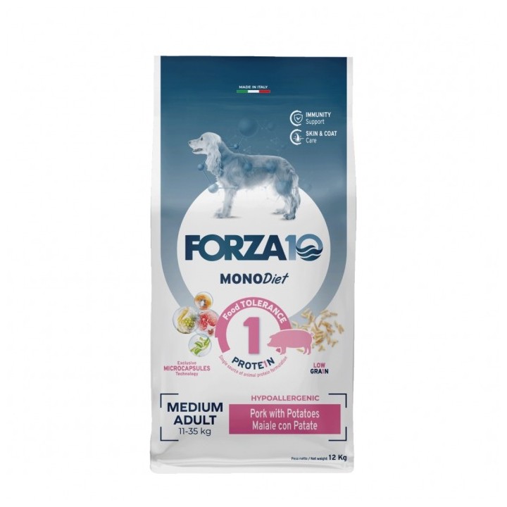 Forza 10 - Mono Diet Medium Adult Maiale con Patate da 12 Kg