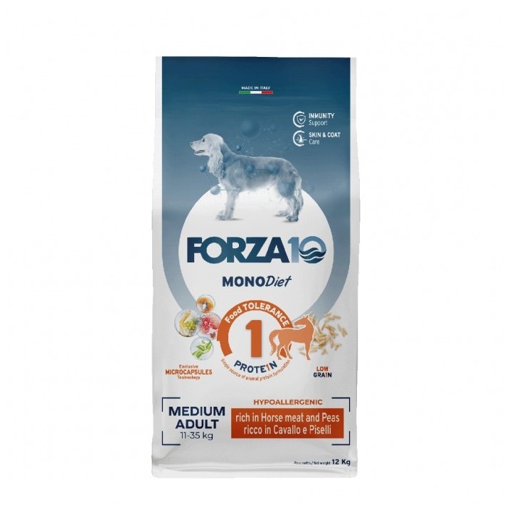 Forza 10 - Mono Diet Medium Adult Cavallo e Piselli da 12 Kg