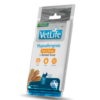 Farmina Vet Life Hypoallergenic snack dentali per cani Adult Mini 60 gr pesce/patate