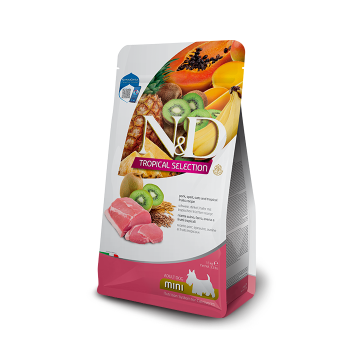 Farmina N&D Tropical Dog Adult Mini Low Grain Maiale e frutta tropicale kg 1,5