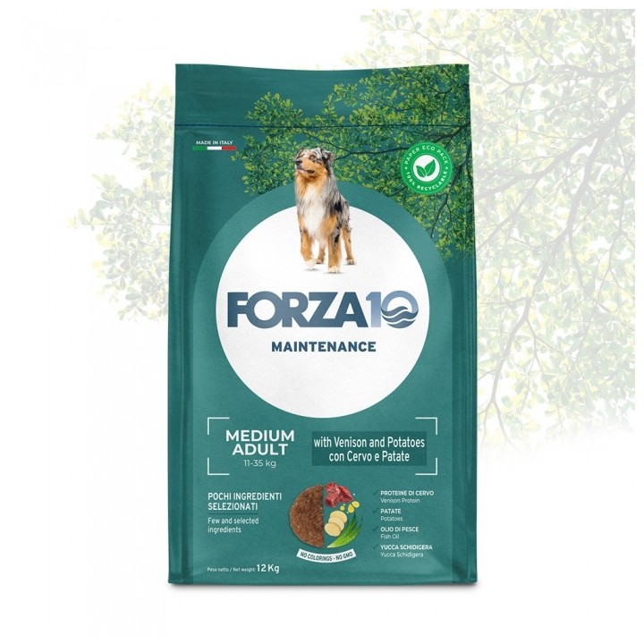 Forza 10 - Maintenance Adult Medium con Cervo e Patate da 12 Kg