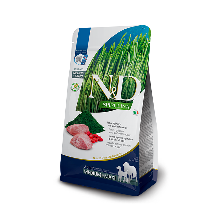 Farmina N&D Spirulina Grain free Adult Medium/Maxi Agnello e bacche di goji kg 7