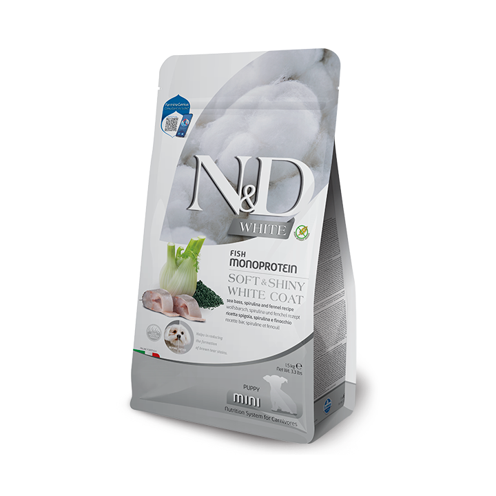 Farmina N&D White Grain Free Adult Medium/Maxi Spigola, spirulina e finocchio kg 7