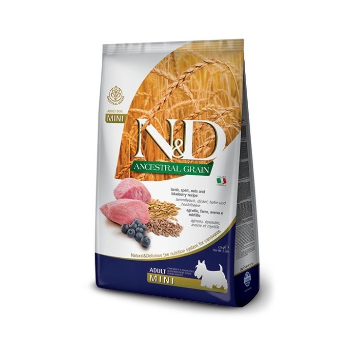 Farmina N&D Ancestral Grain Adult Mini Agnello e Mirtillo kg 2,5