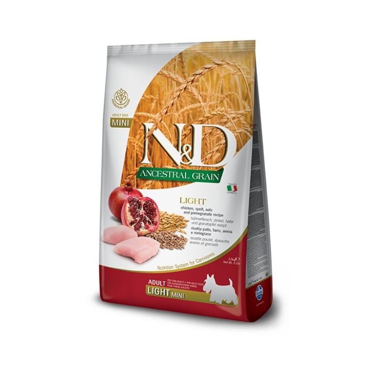 Farmina N&D Ancestral Grain Adult Mini Light Pollo e Melograno kg 2,5