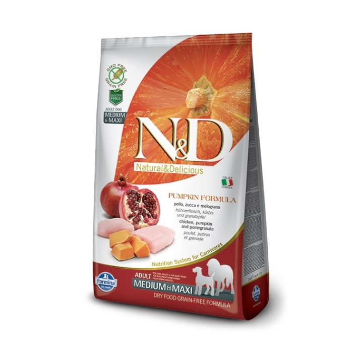 Farmina N&D Grain Free Pumpkin Adult Medium/Maxi Pollo e Melograno kg 12
