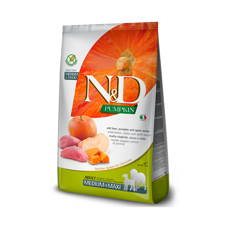 Farmina N&D Grain Free Pumpkin Adult Medium/Maxi Cinghiale e Mela kg 12