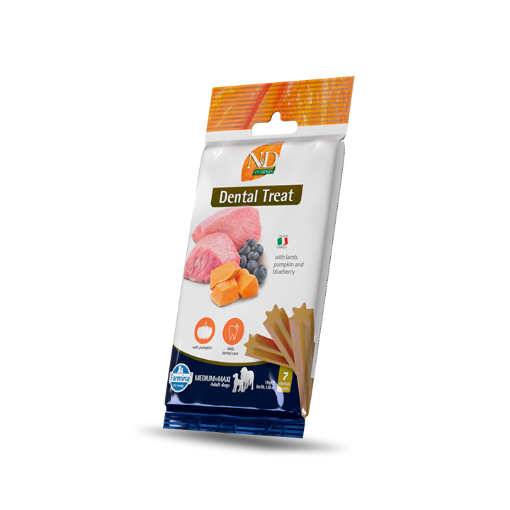 Farmina N&D Pumpkin Grain Free snack dentali per cani Adult Medium/Large 100 gr agnello e mirtillo