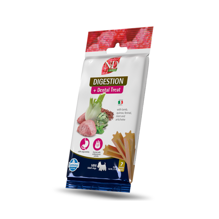 Farmina N&D Quinoa snack dentali funzionali per cani Adult Mini 60 gr digestion