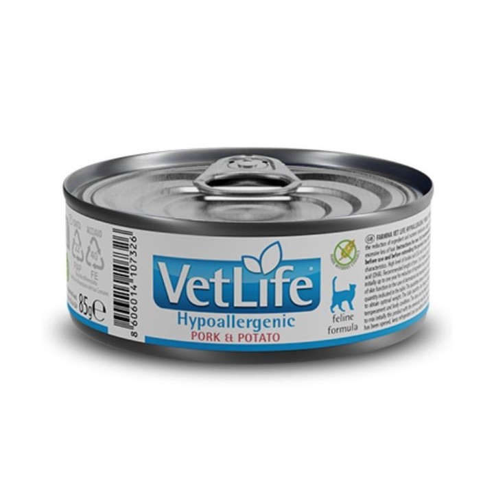 Farmina Vet Life Feline Hypoallergenic Patè Diet 85 gr -  maiale e patate