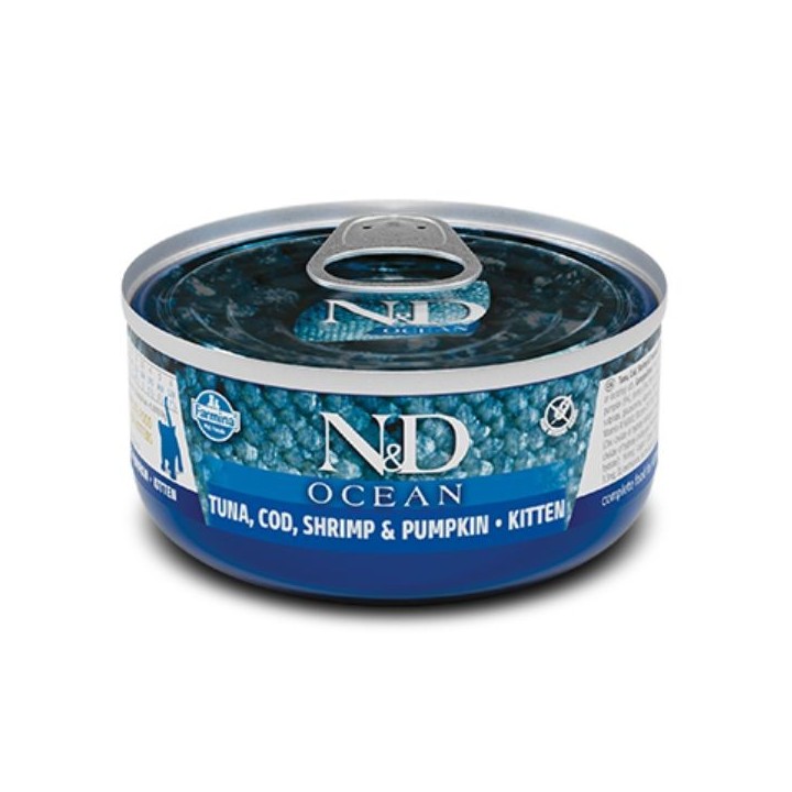 Farmina N&D Ocean kitten Umido 70 gr  tonno gamberetti