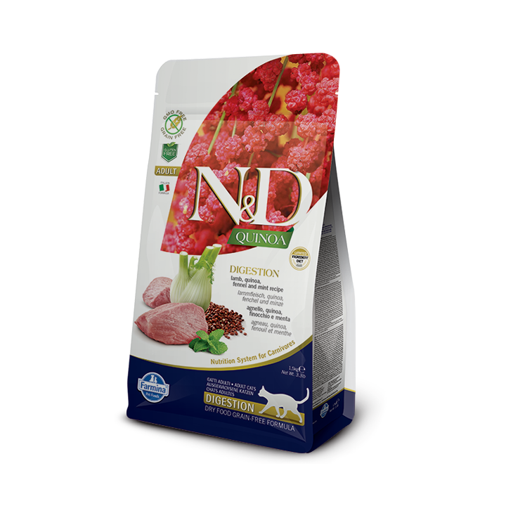 Farmina N&D Grain Free Quinoa Gatto Digestion Agnello kg 1,5