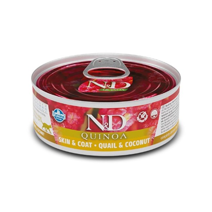 Farmina N&D Quinoa Feline Umido 80 gr - skin & coat - quaglia e cocco