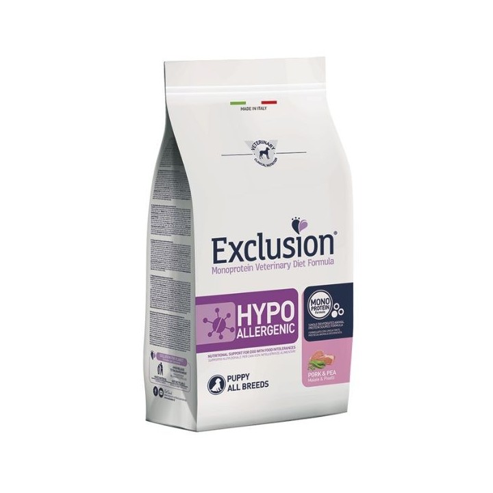 Exclusion Diet Hypoallergenic Puppy Maiale e Piselli kg 12