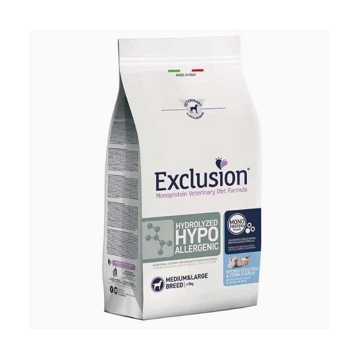 Exclusion Diet Hydrolyzed Hypoallergenic Adult Medium/Large Pesce kg 2
