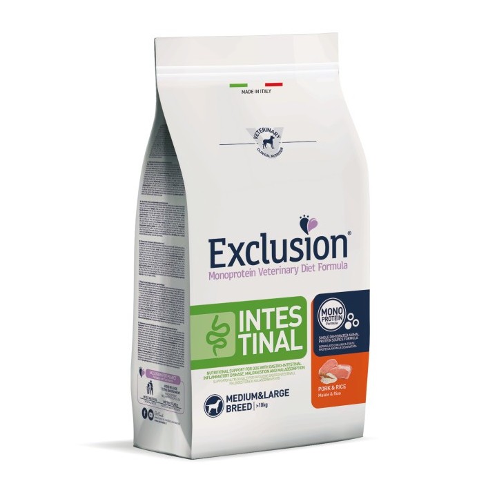 Exclusion Diet Intestinal Medium/Large Breed Maiale e Riso kg 12