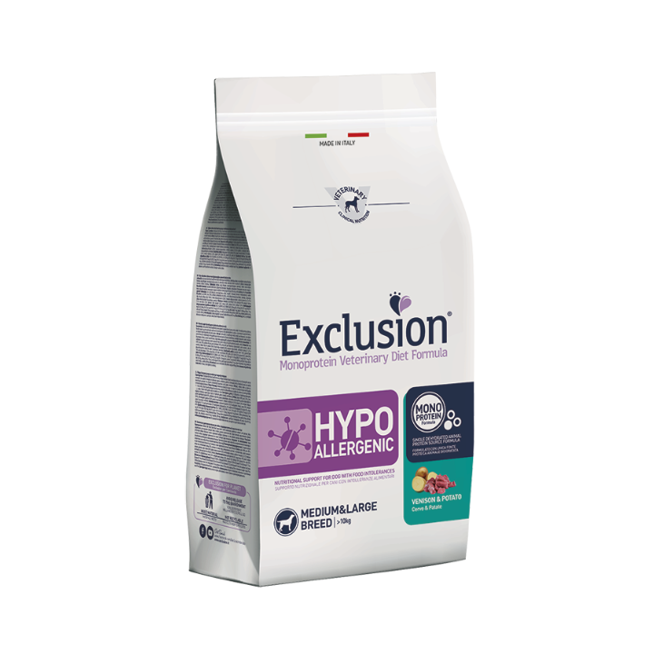 Exclusion Diet Hypoallergenic Medium/Large Breed Cervo e Patate kg 12