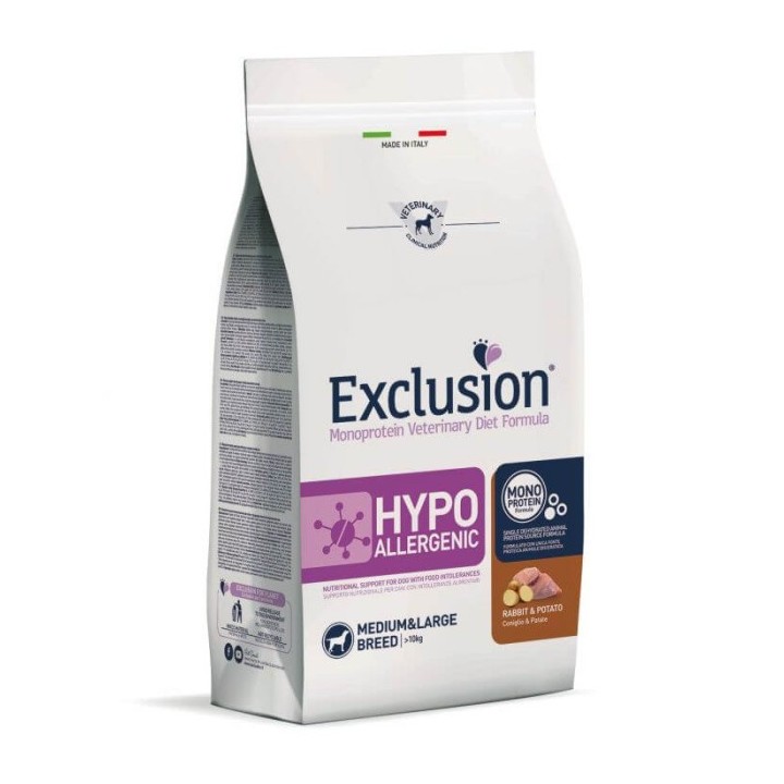 Exclusion Diet Hypoallergenic Medium/Large Breed Coniglio e Patate kg 12
