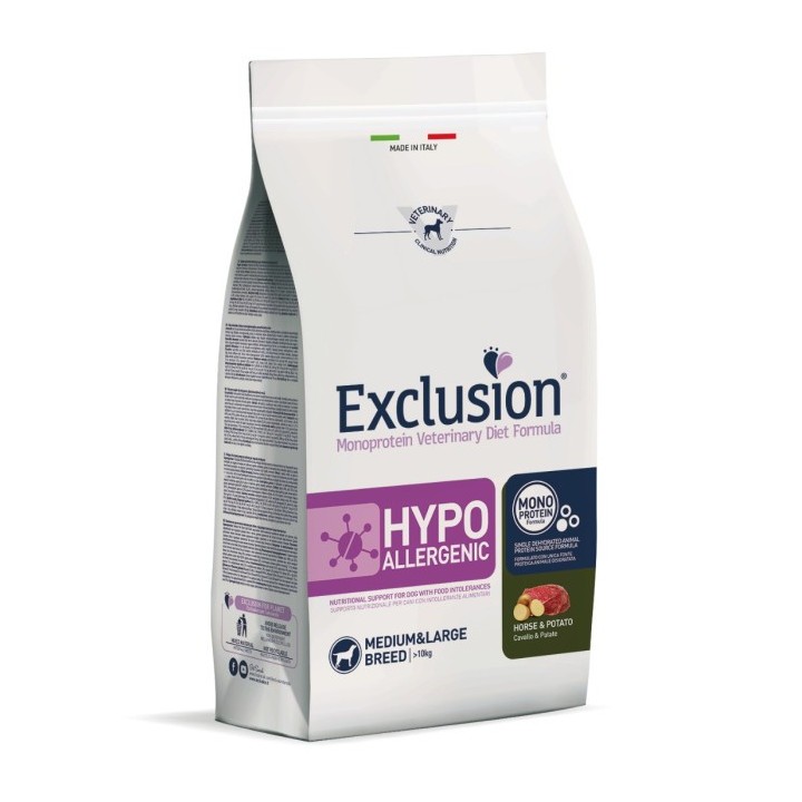 Exclusion Diet Hypoallergenic Medium/Large Breed Cavallo e Patate kg 12