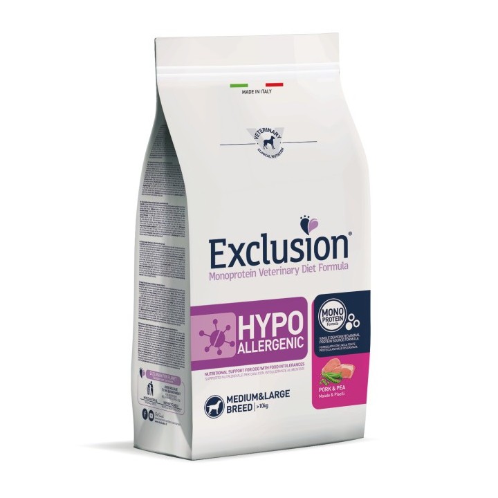 Exclusion Diet Hypoallergenic Medium/Large Breed Maiale e Piselli kg 2