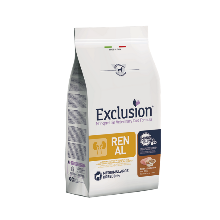Exclusion Diet Renal Medium/Large Breed Maiale Sorgo e Riso kg 2