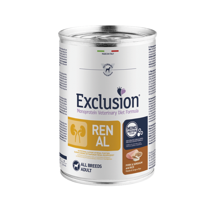 Exclusion Diet Renal All Breeds Adult Maiale Sorgo e Riso g 400