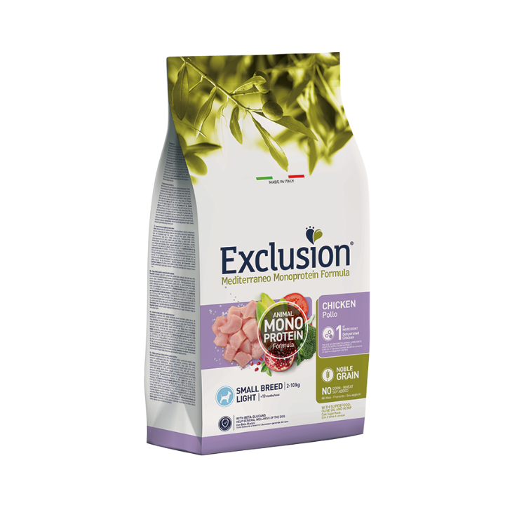 Exclusion Mediterraneo Light Small Breed Noble Grain Pollo kg 2