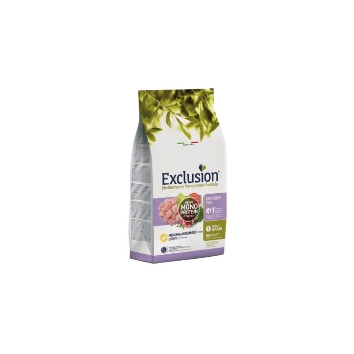 Exclusion mediterraneo adult light medium & large breed pollo 3 kg