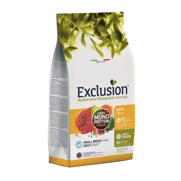 Exclusion Mediterraneo Monoprotein Adult Small Cane (Manzo) - secco 7Kg
