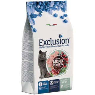 Exclusion mediterraneo gatto sterilized +7 pollo 1,5 kg