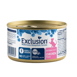 Exclusion Mediterraneo Kitten Noble Grain Monoproteico 85gr - pollo